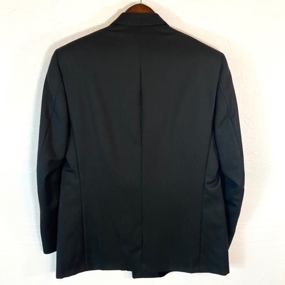 Savile Row Double Breasted Wool Blazer Black Gold Buttons Classic 40R-42R - Picture 2 of 12